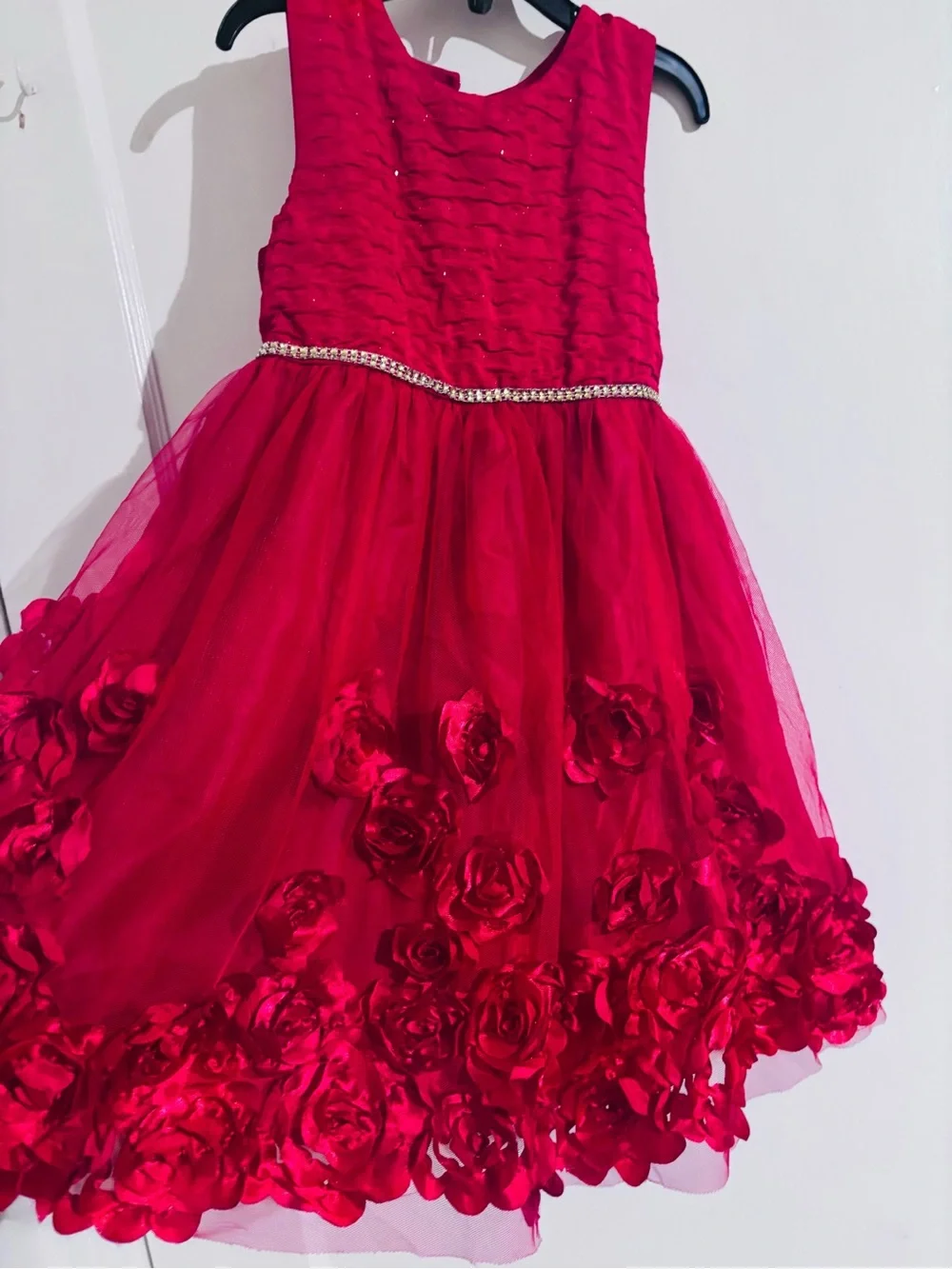 Nannette Red Floral Tulle Party Dress size 6 for girls